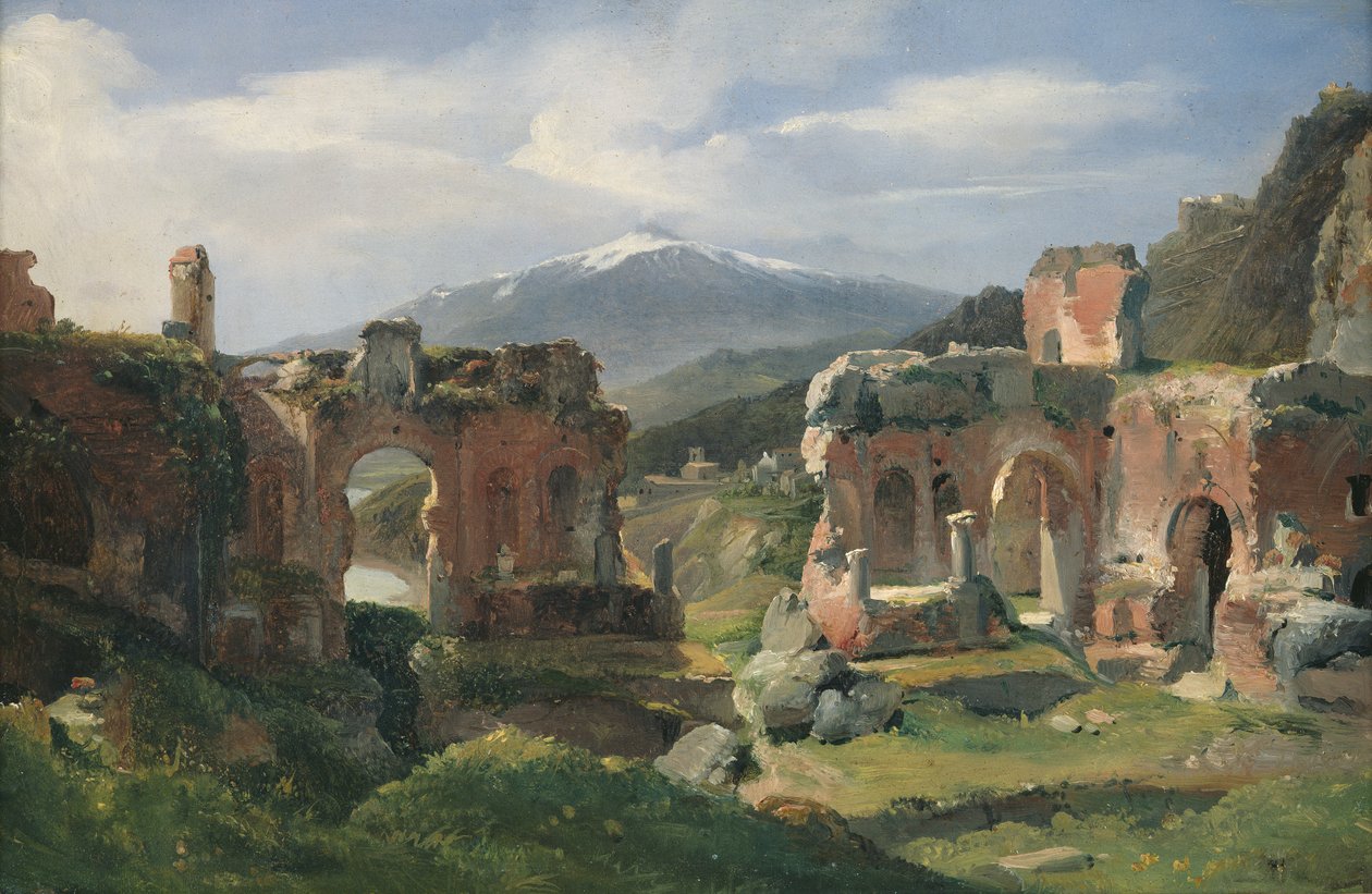 Ruinerna av teatern i Taormina av Achille Etna Michallon