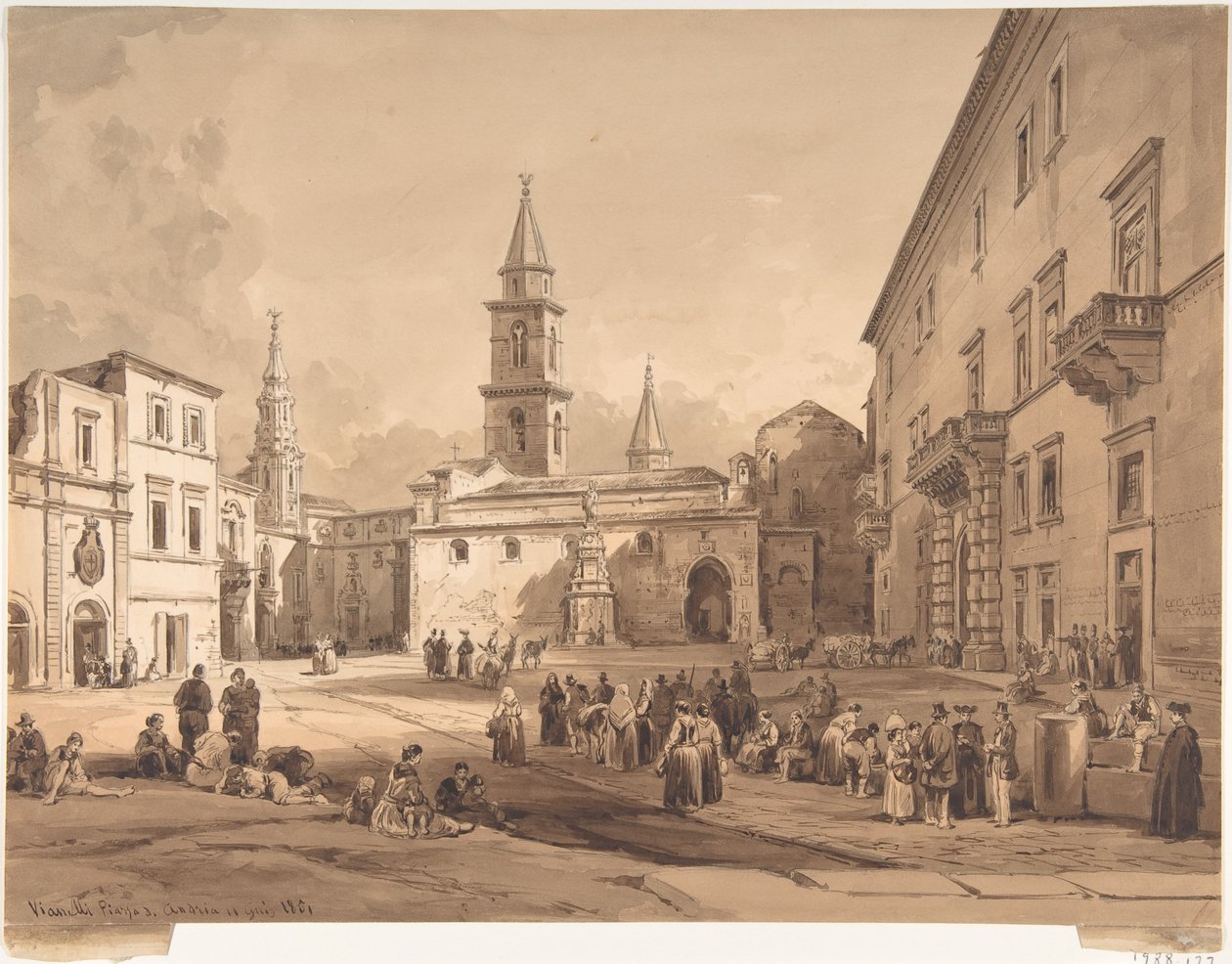 Stora torget i Andria av Achille Vianelli