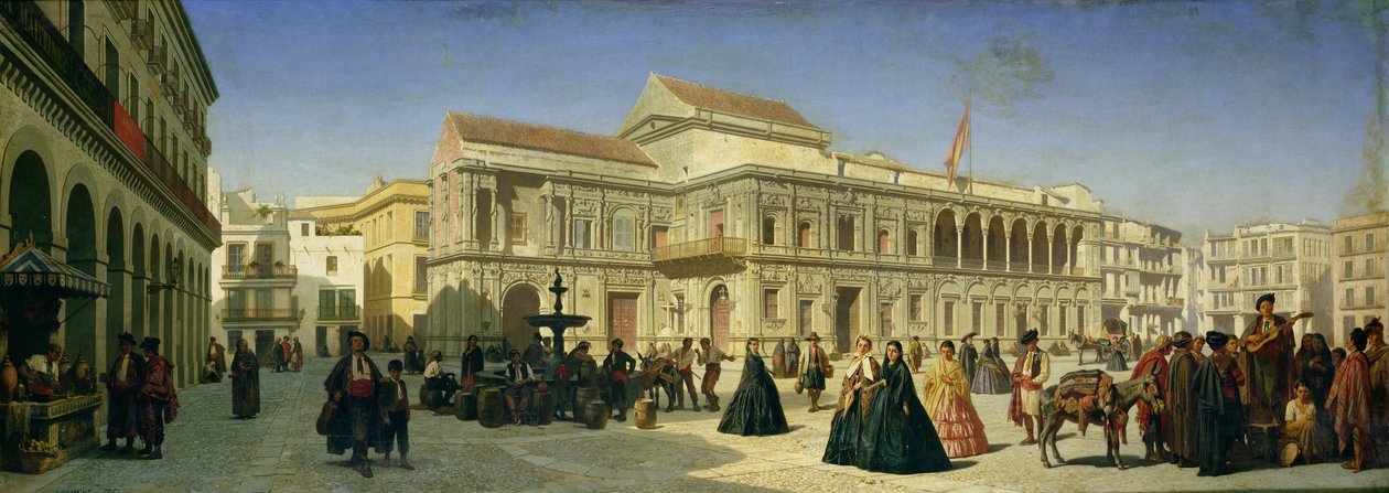 Plaza de San Francisco och Ayuntamiento, Sevilla av Achille Zo