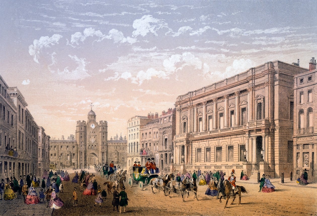 St James Palace and Conservative Club, tryck gjord av Ch. Riviere, 1862 av Achille Louis Martinet