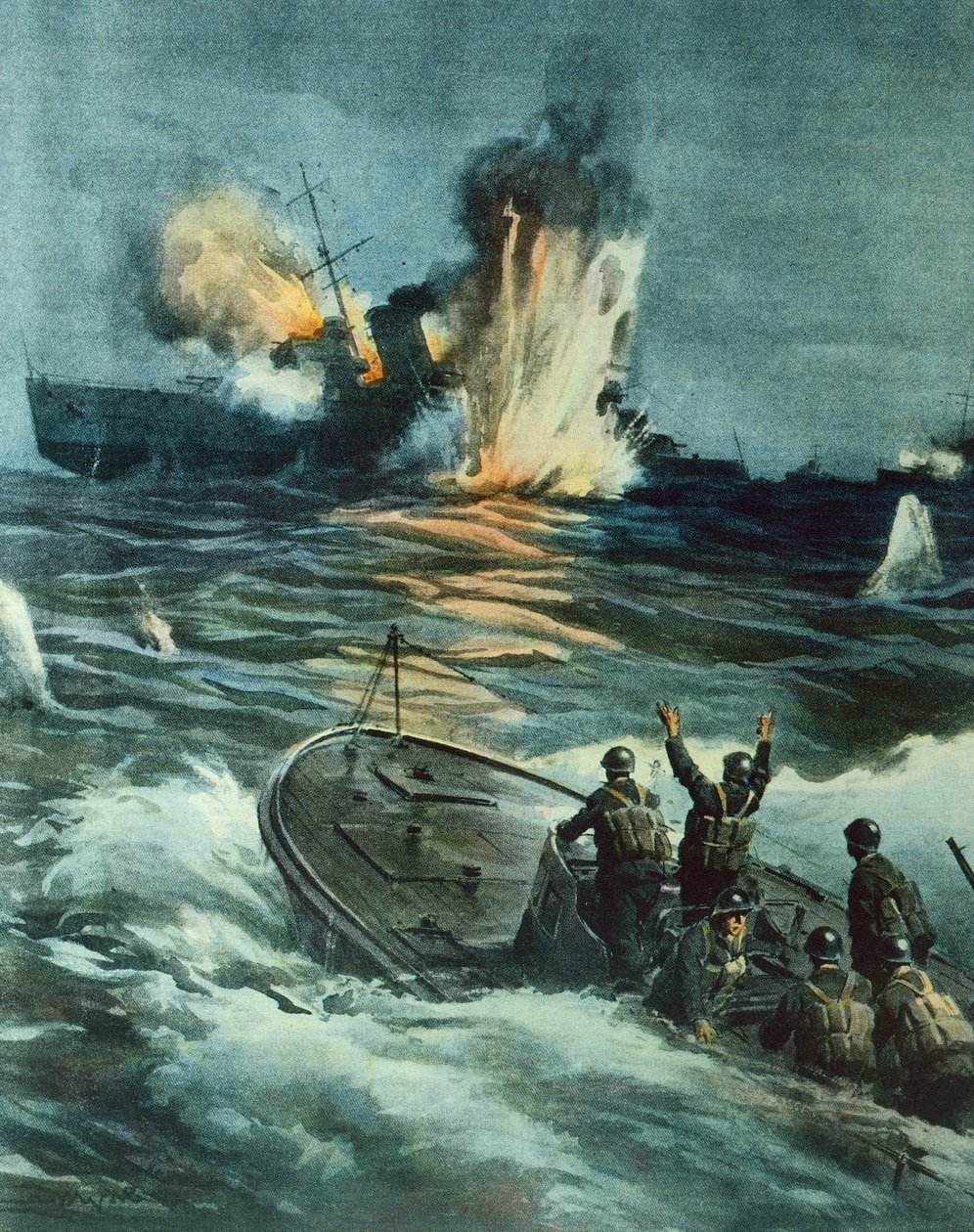 Brittisk kryssare sänkt av italiensk MAS, 1 juni av Achille Beltrame