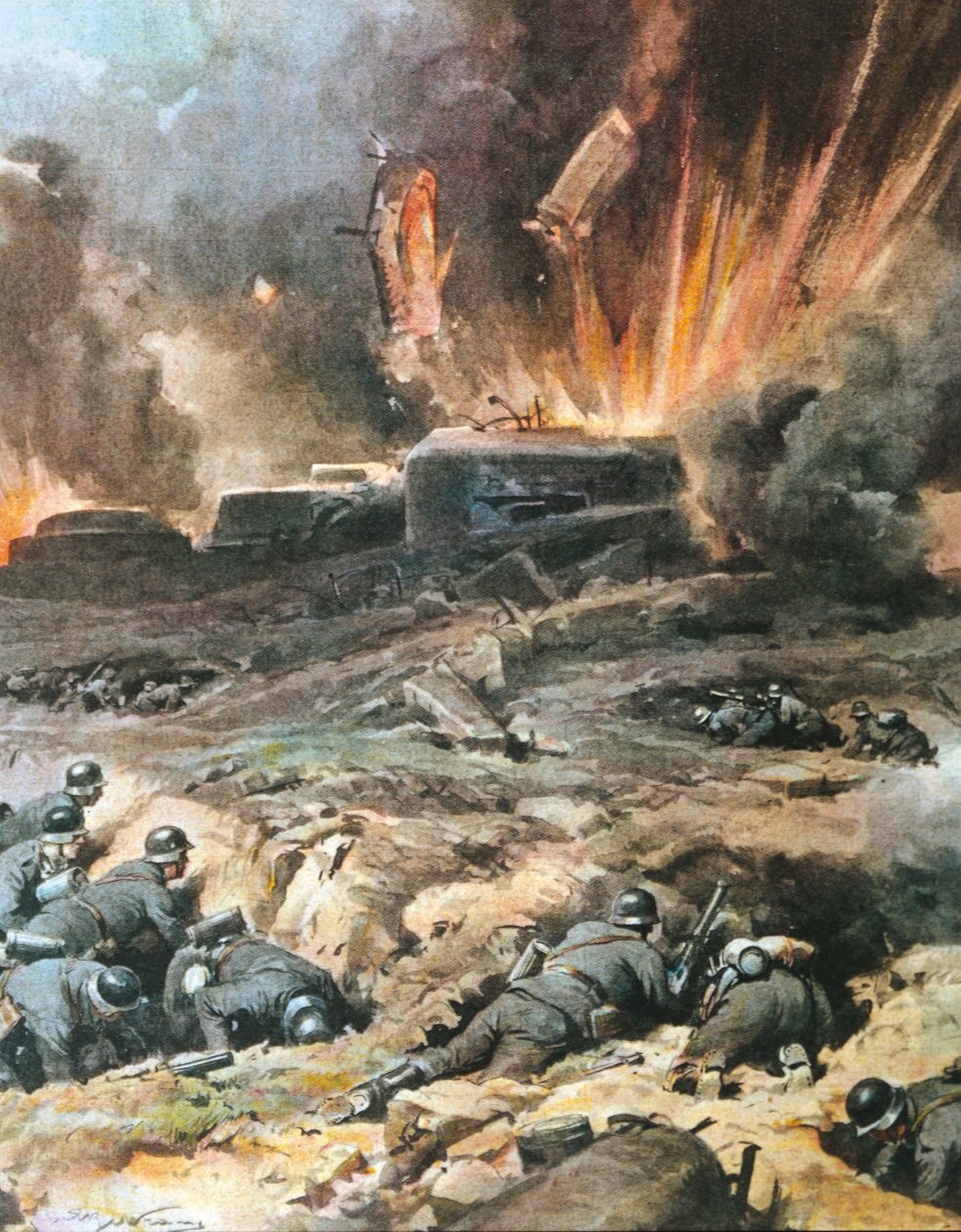 Frankrike, Maginot Line, illustration från 
