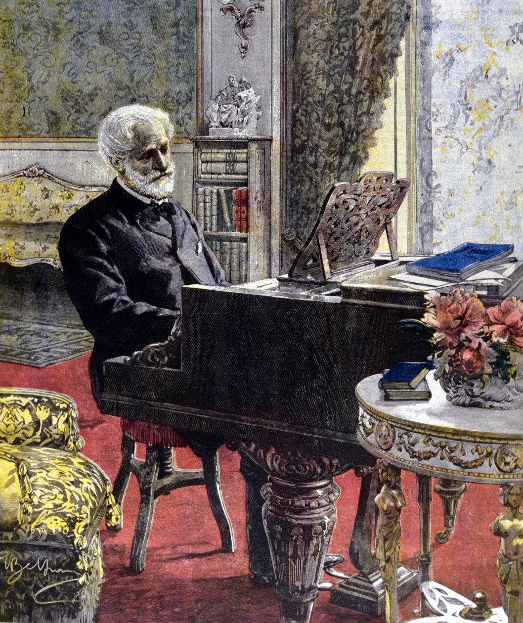 Giuseppe Verdi i Milano 1899. illustration av Achille Beltrame. av Achille Beltrame