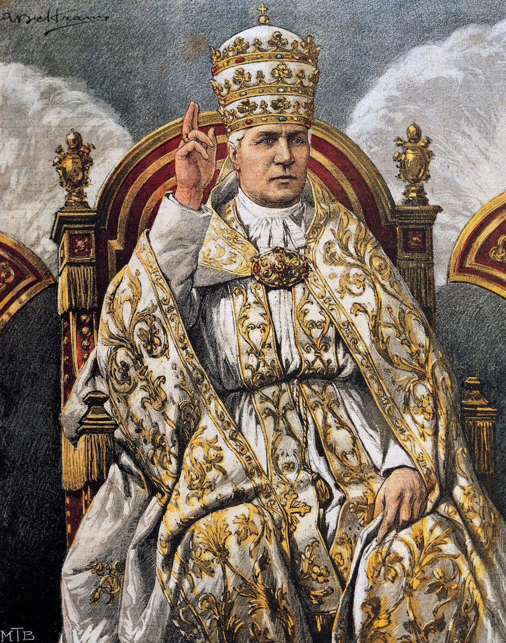 Porträtt av påven Pius X (Giuseppe Melchiorre Sarto, Riese av Achille Beltrame
