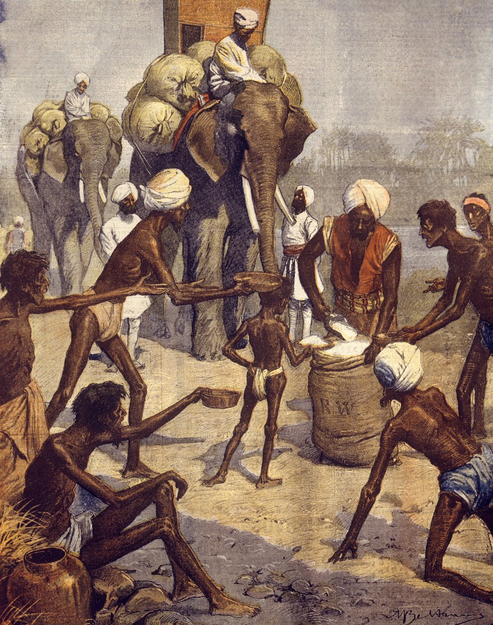 Hungerns fasor i Indien, 11 mars av Achille Beltrame