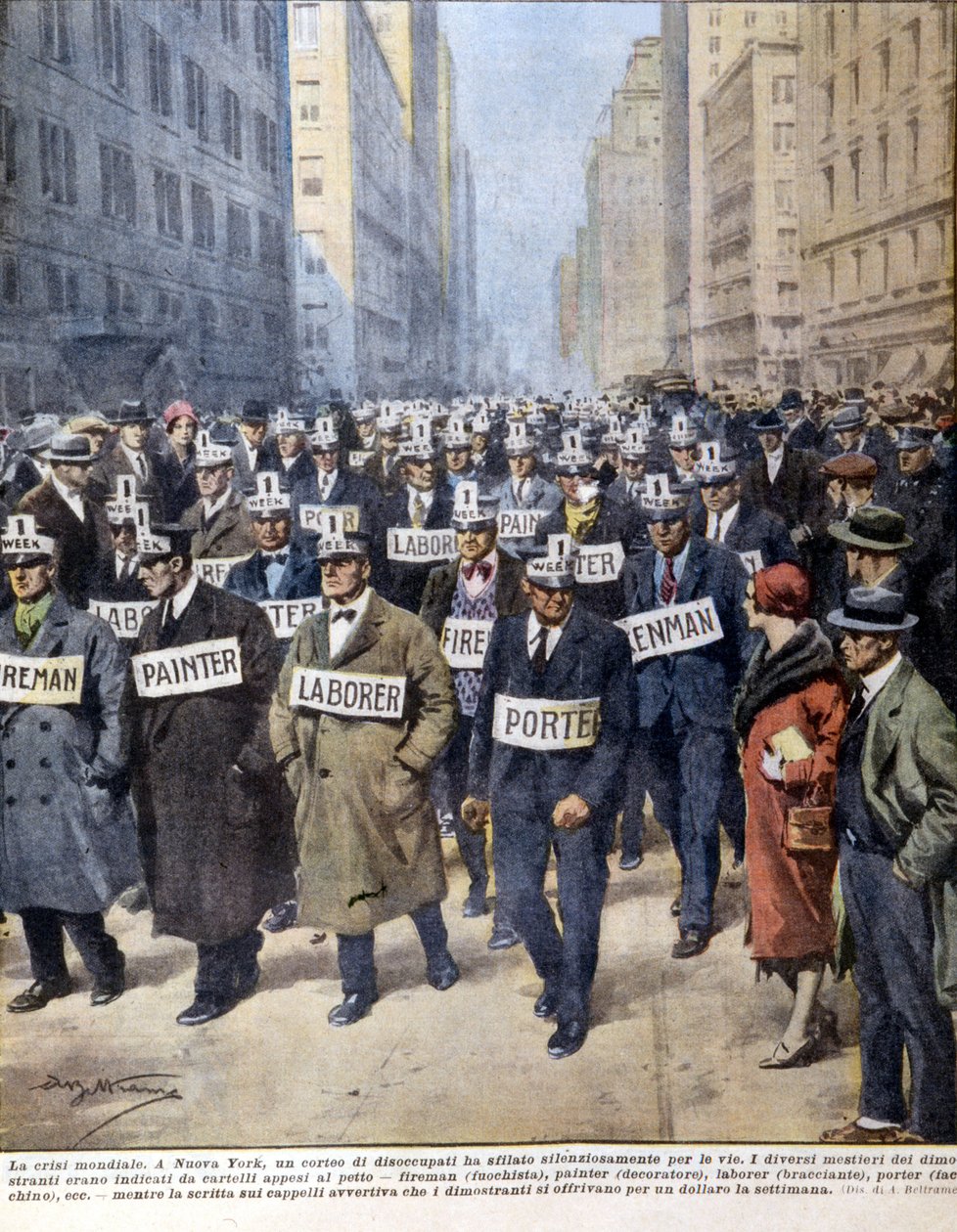 Arbetslös i New York - i "Courier Sunday" " av Achille Beltrame
