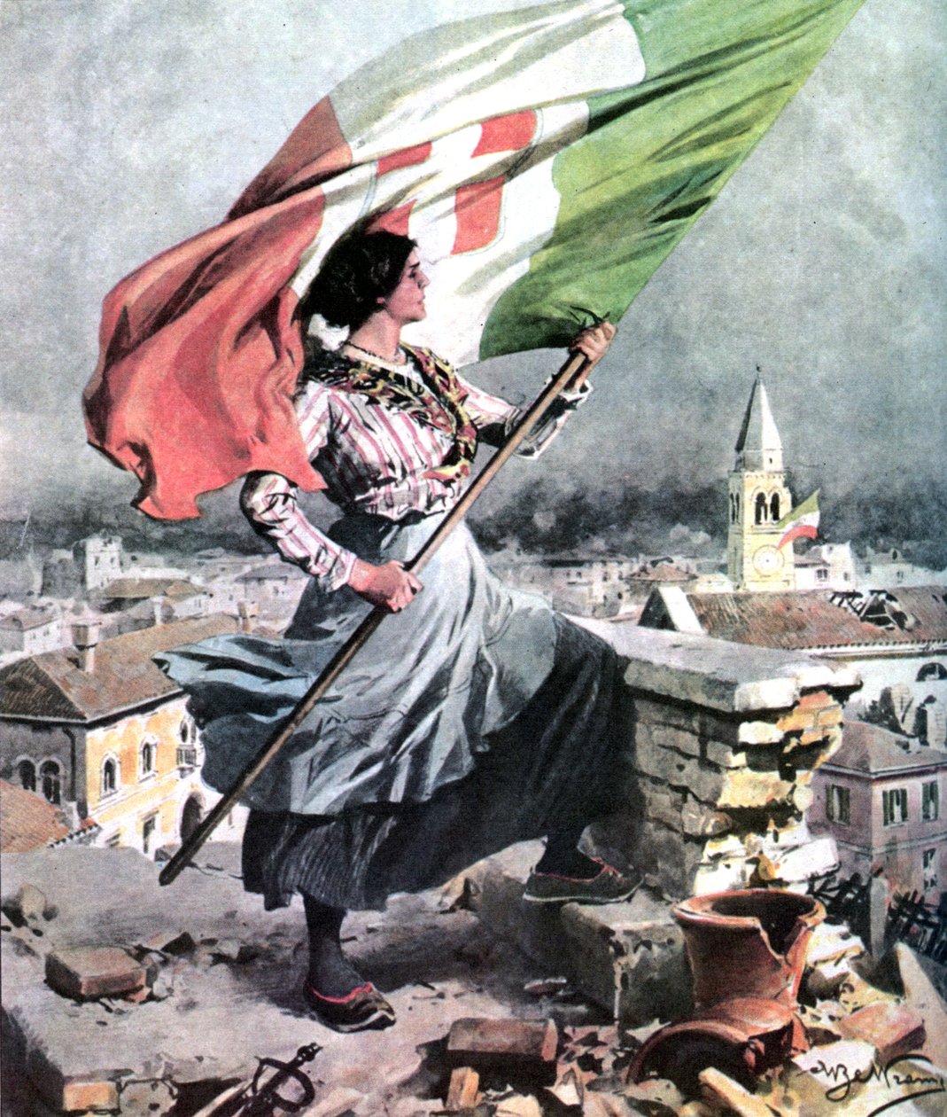 Första världskriget 1915 1918 Italien-Vittorio Veneto av Achille Beltrame