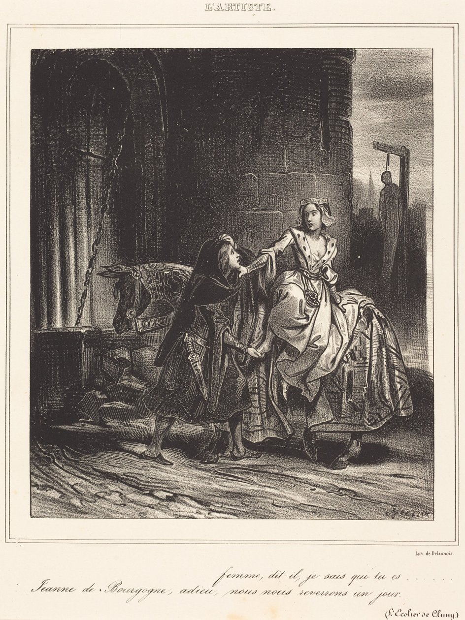 Jeanne av Bourgogne av Achille Devéria