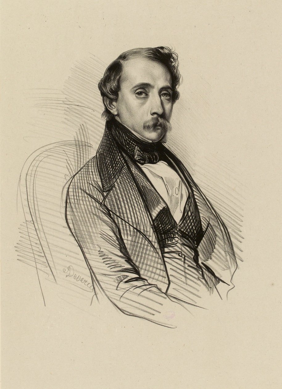 Porträtt av François-Alexandre David, litograf (IFF 190) av Achille Devéria