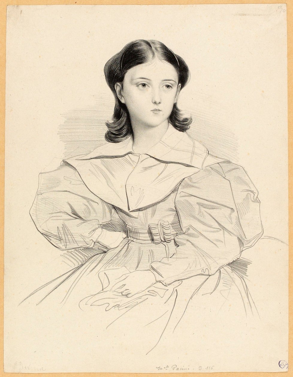 Porträtt av Mademoiselle Pacini av Achille Devéria