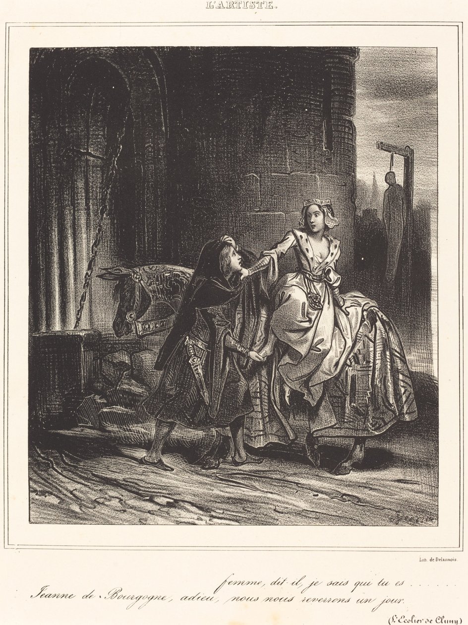 Jeanne av Bourgogne av Achille Devéria