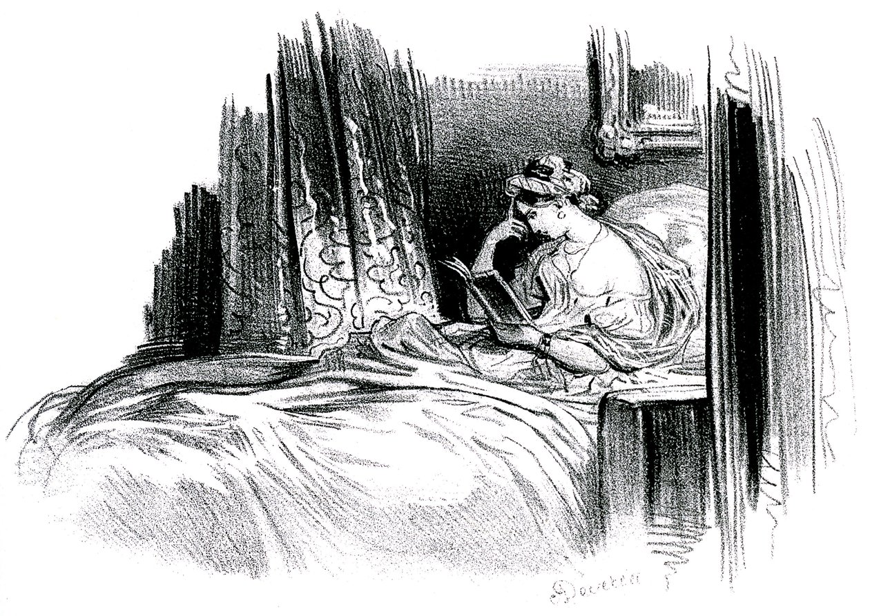 Madame Bovary för romanen av Gustave Flaubert av Achille Devéria