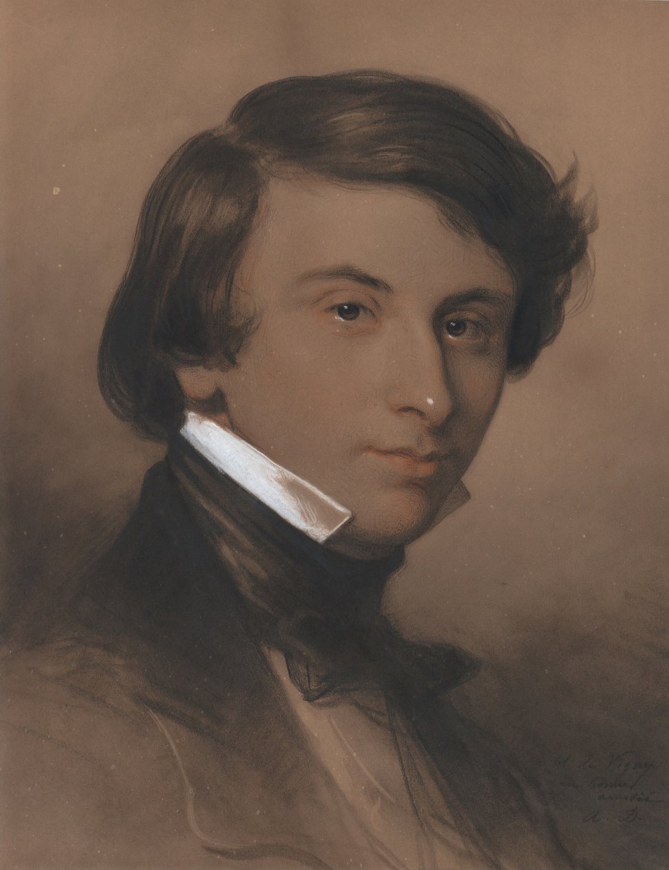 Porträtt av Alfred-Victor, Comte de Vigny 1797-1863, ca 1825. av Achille Devéria