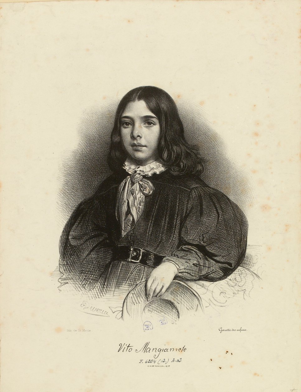 Porträtt av Vito Mangiamele 1827-1897, 1839. av Achille Devéria