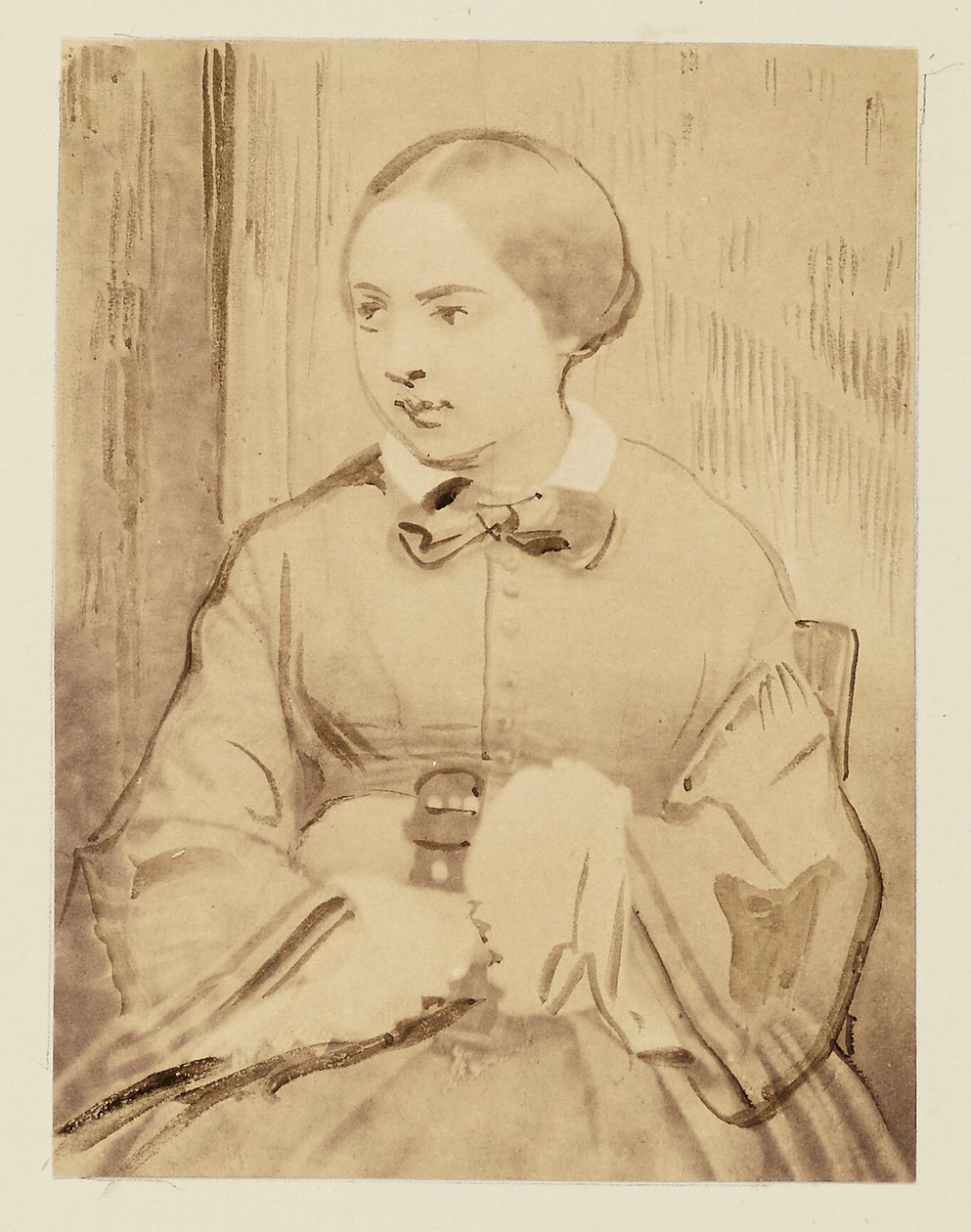 [Porträtt av en ung dam, troligen Cécile Devéria] av Achille Devéria