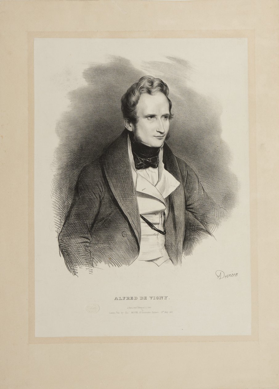 Porträtt av författaren Alfred de Vigny 1797-1863, 1831. av Achille Devéria