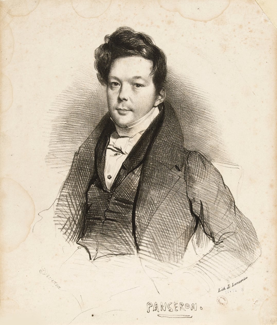 Porträtt av kompositören Auguste-Mathieu Panseron 1796-1859, 1832. av Achille Devéria