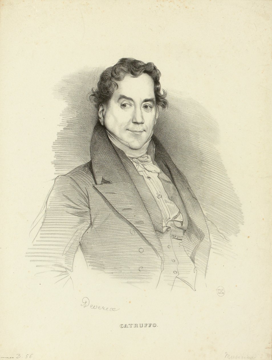 Porträtt av sångaren och kompositören Gioseffo Catrufo 1771-1851, 1830. av Achille Devéria