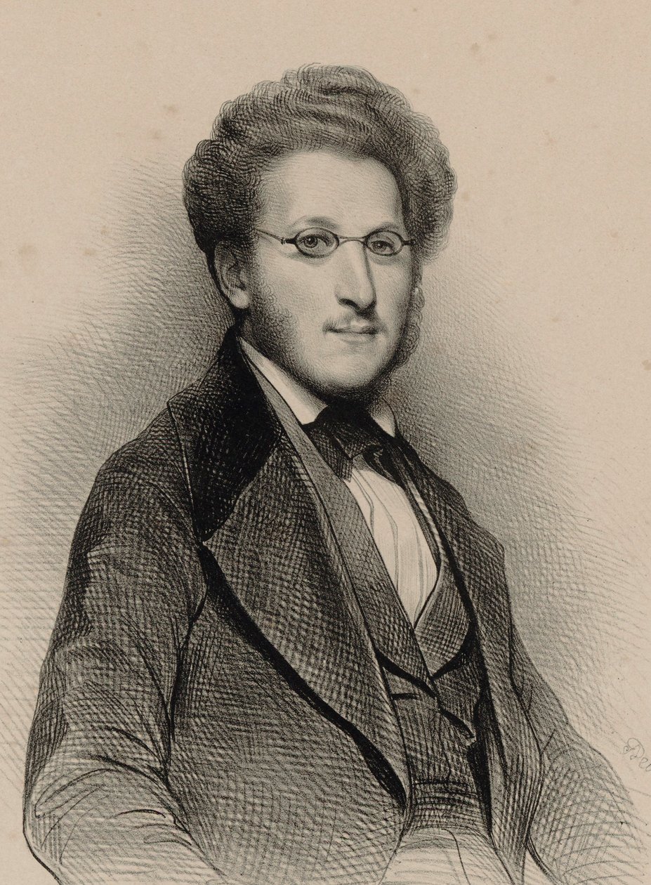 Porträtt av violinisten och kompositören Heinrich Panofka 1807-1887, 1840. av Achille Devéria