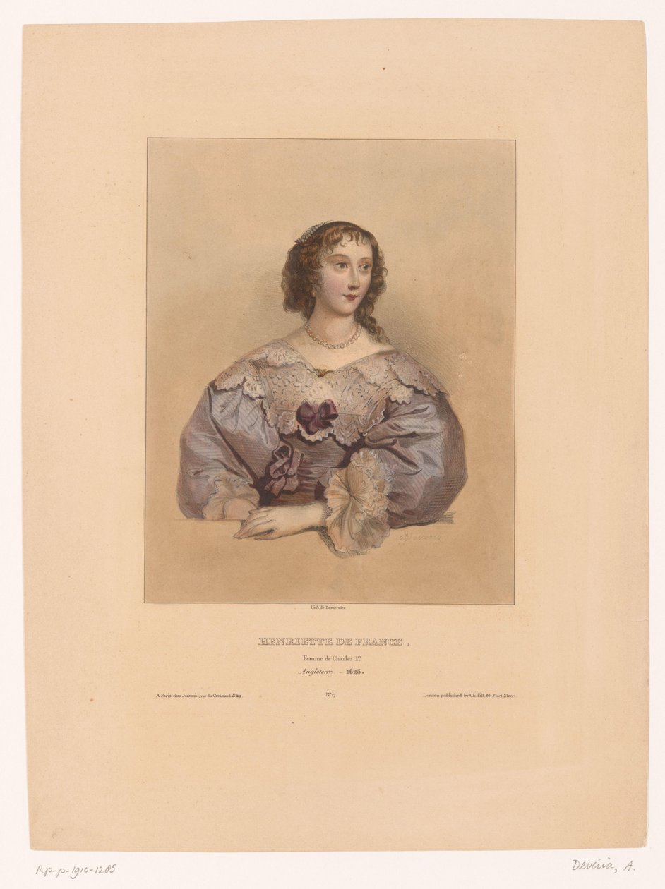 Porträtt av Henrietta Maria av Frankrike Henriette de France, femme de Charles 1er (titel på objekt) Famous Painters