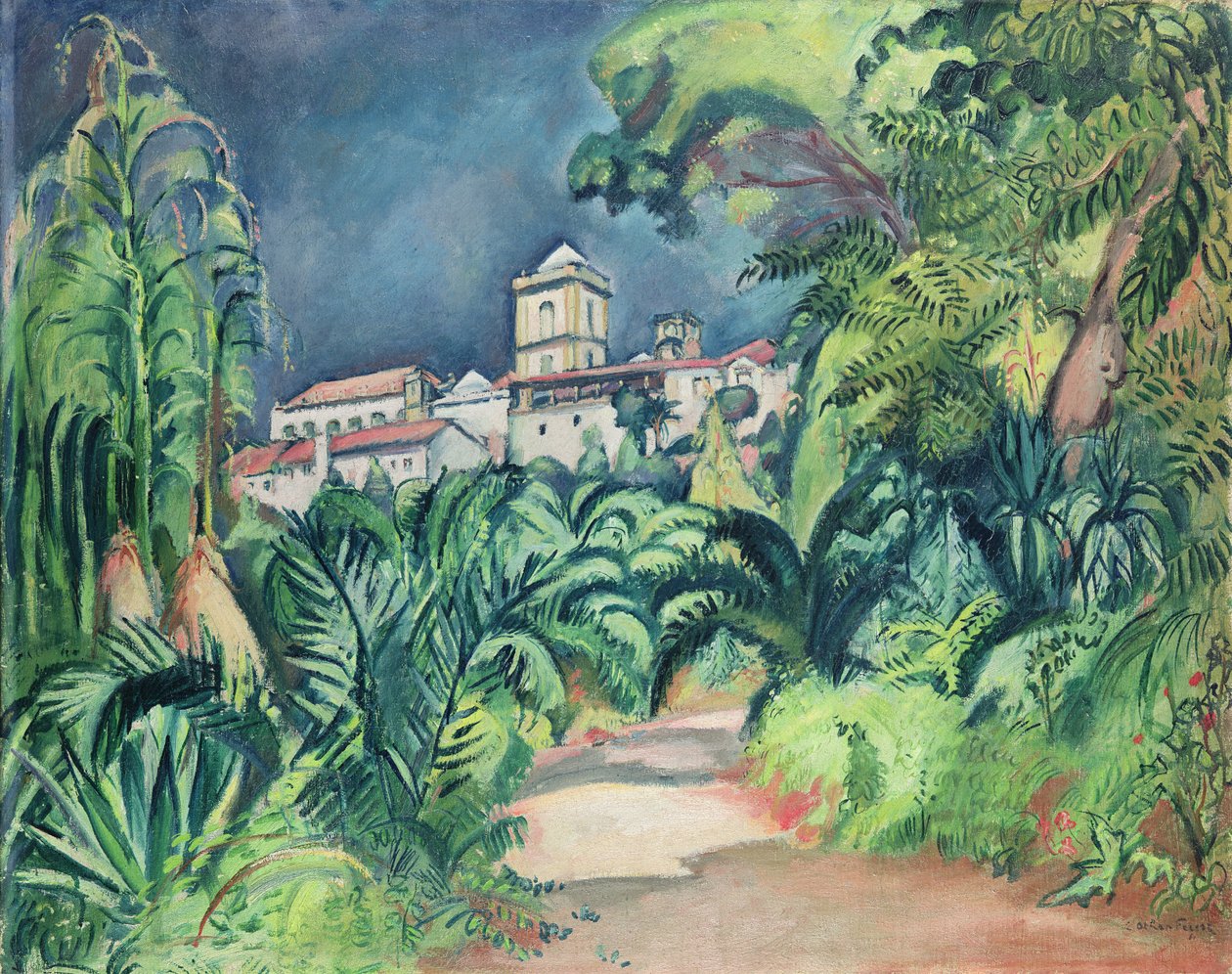 Trädgårdarna vid universitetet i Coimbra, Portugal av Achille Emile Othon Friesz