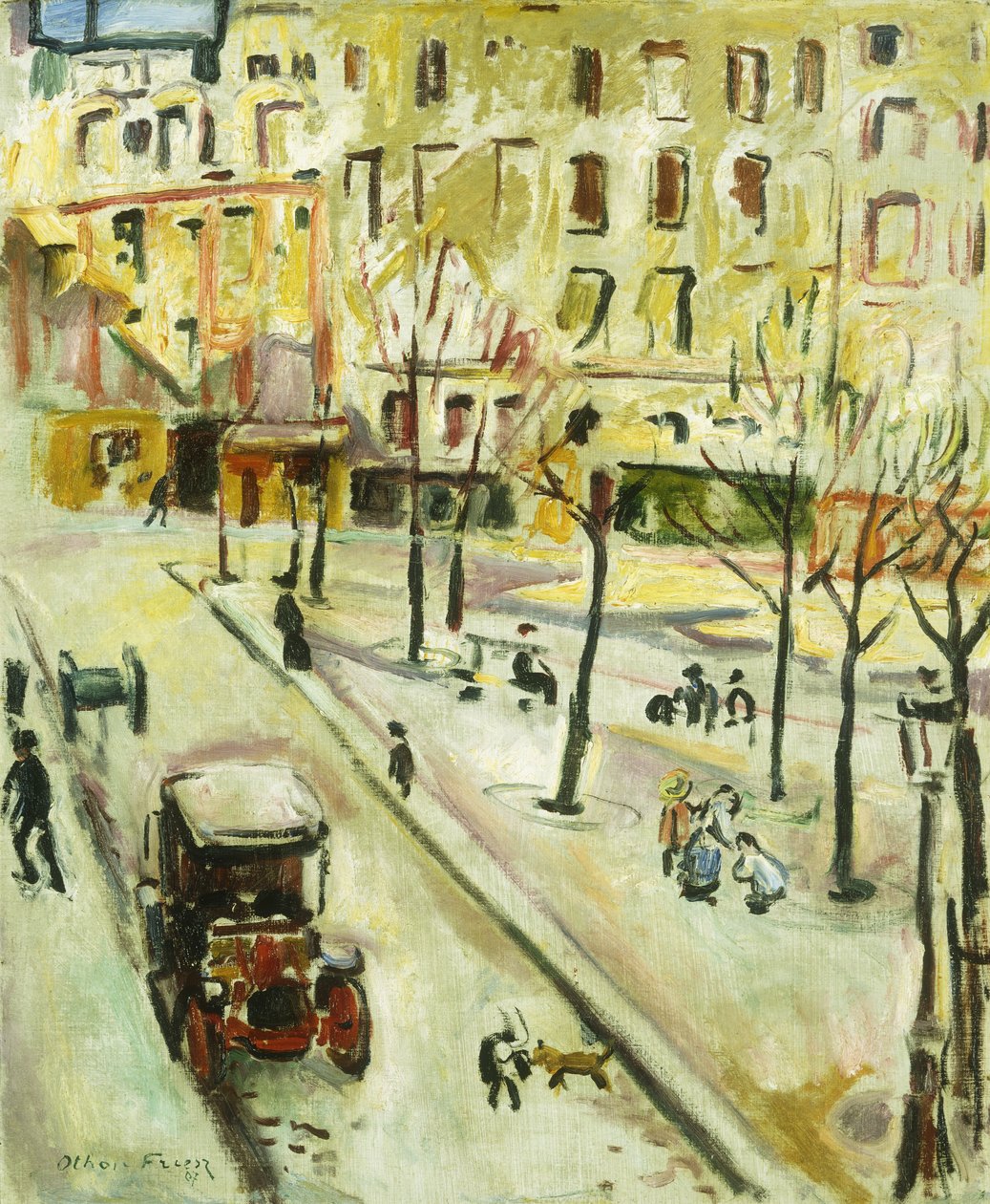 Paris Street Scen; Scene de rue, Paris av Achille Emile Othon Friesz