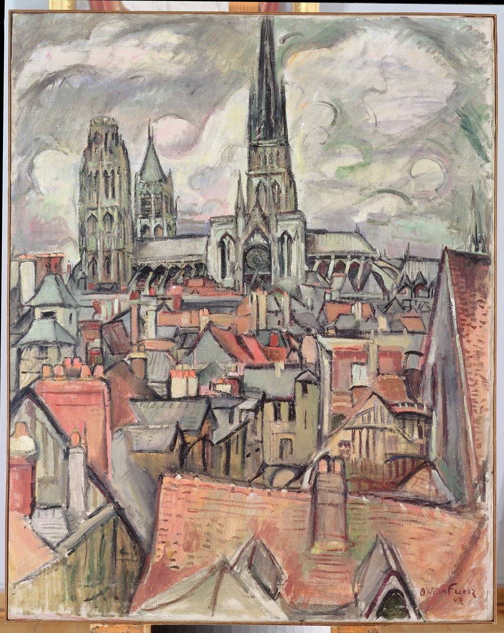 Tak och katedralen i Rouen av Achille Emile Othon Friesz