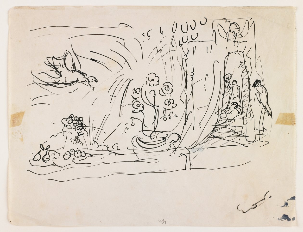 Stilleben med blommor (penna och svart bläck) av Achille Emile Othon Friesz
