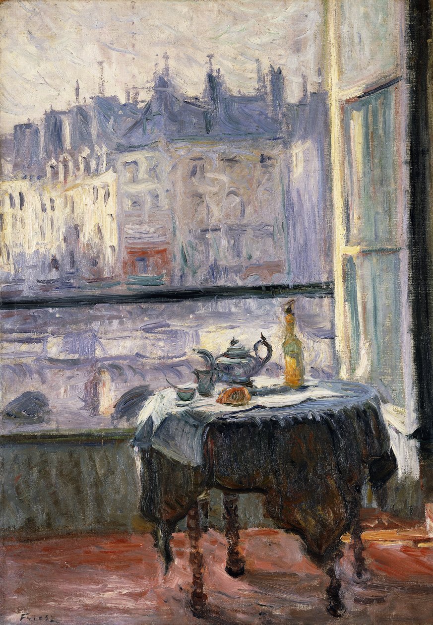 Stilleben vid ett öppet fönster; Natur Morte a la Fenetre Ouverte av Achille Emile Othon Friesz