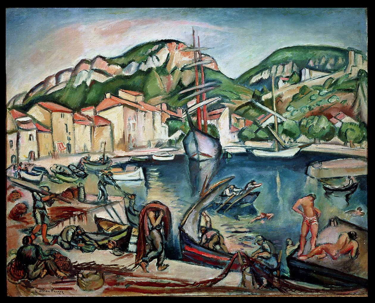 Ciotats hamn (olja på duk) av Achille Emile Othon Friesz