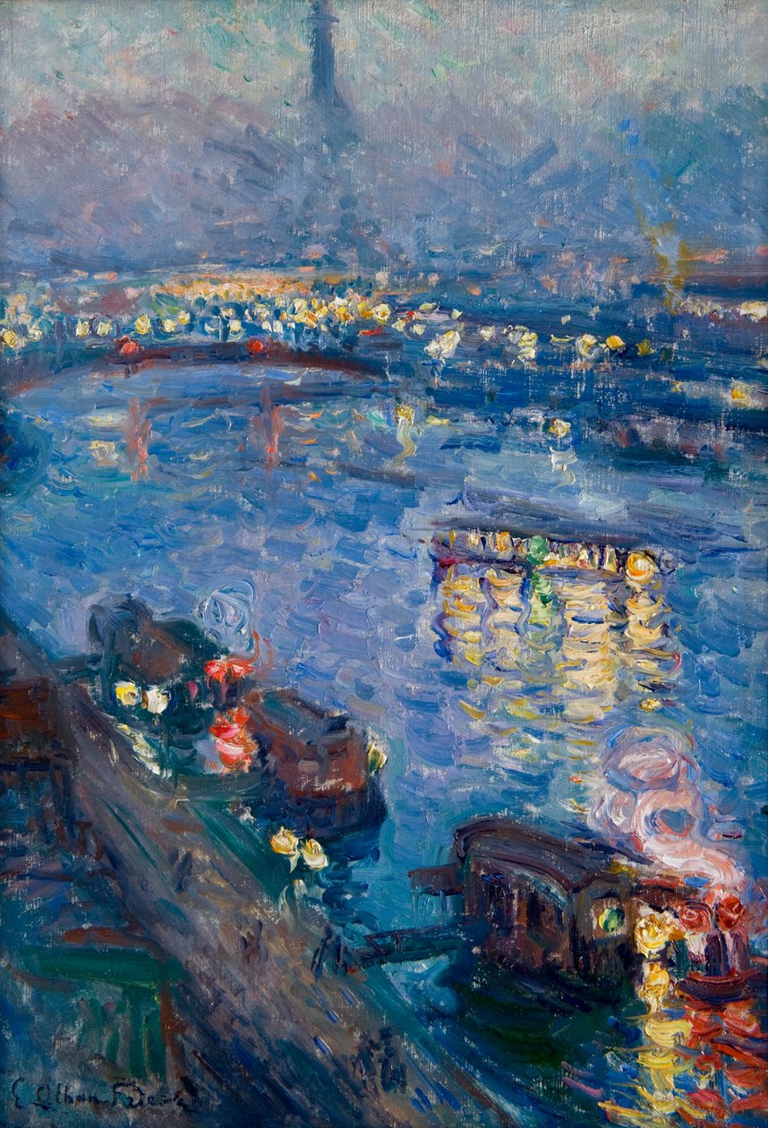 Seine vid Paris - Pont de Grenelle av Achille Emile Othon Friesz