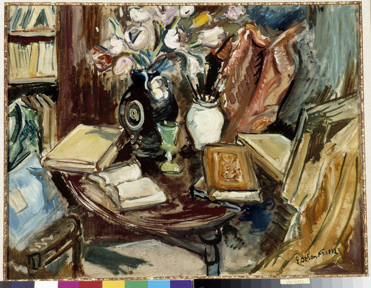 Bibliotekshörnan i verkstaden Painting d