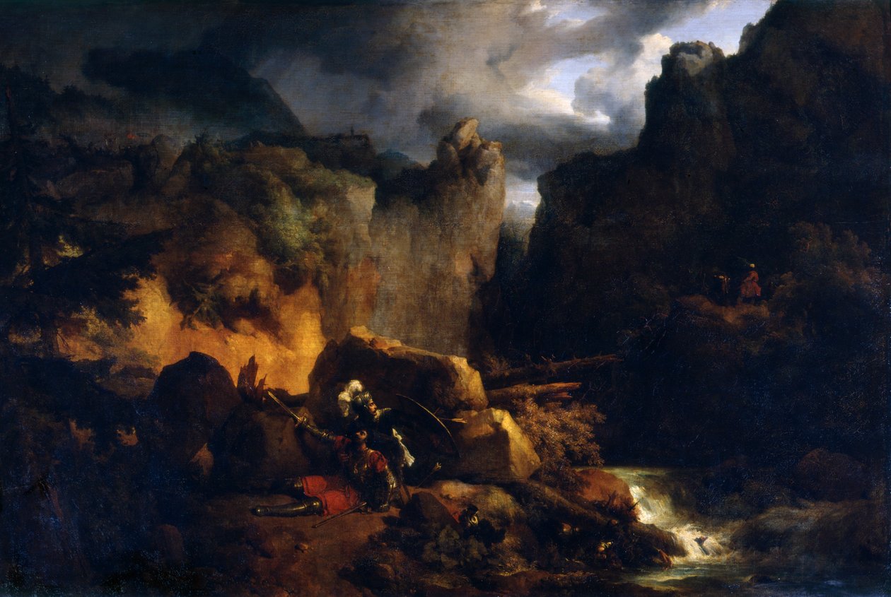 Rolands död, c1818 av Achille Etna Michallon
