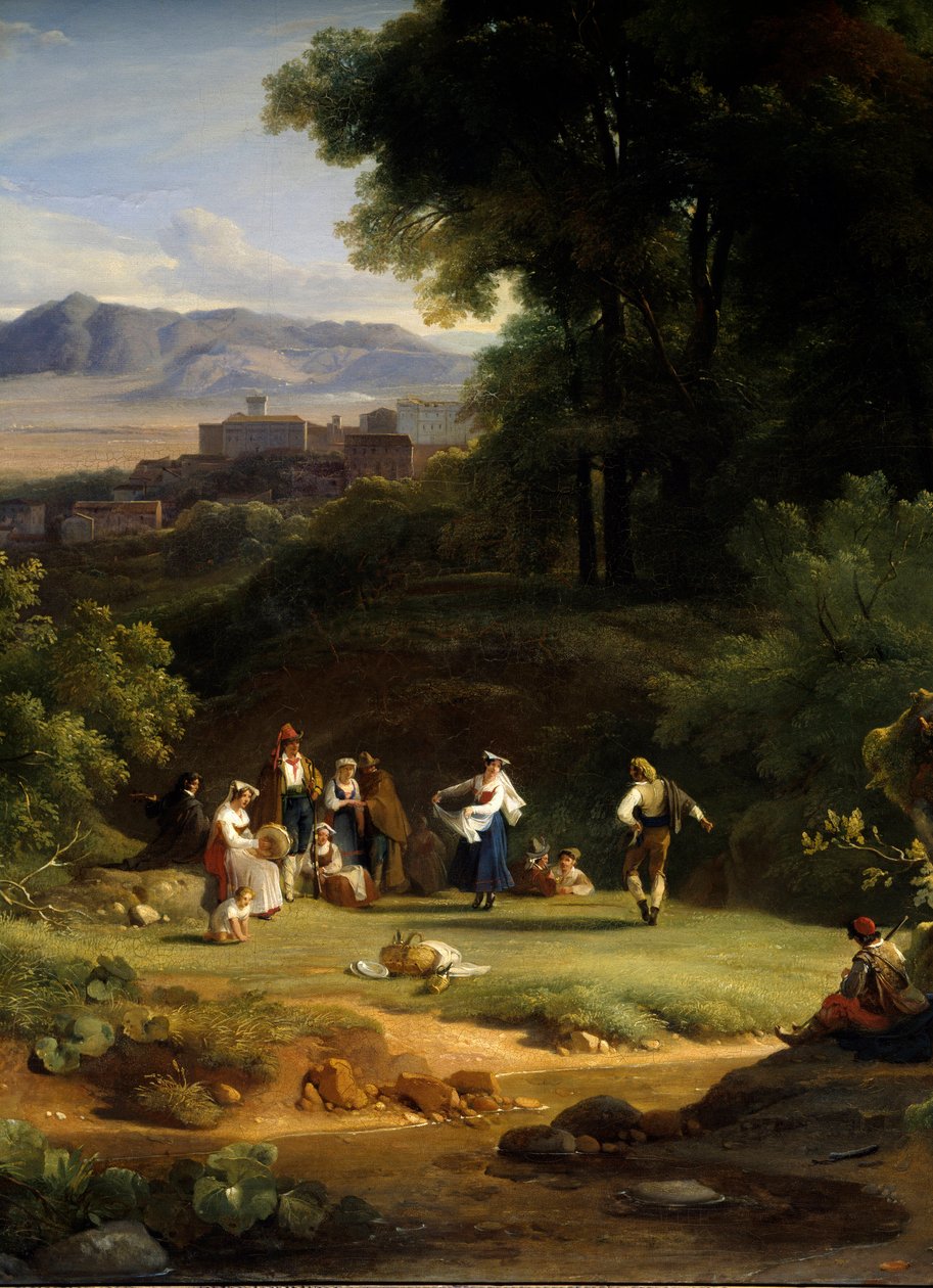 Landskapet inspirerar från utsikten över Frascati. Målning av Achille Michallon av Achille Etna Michallon