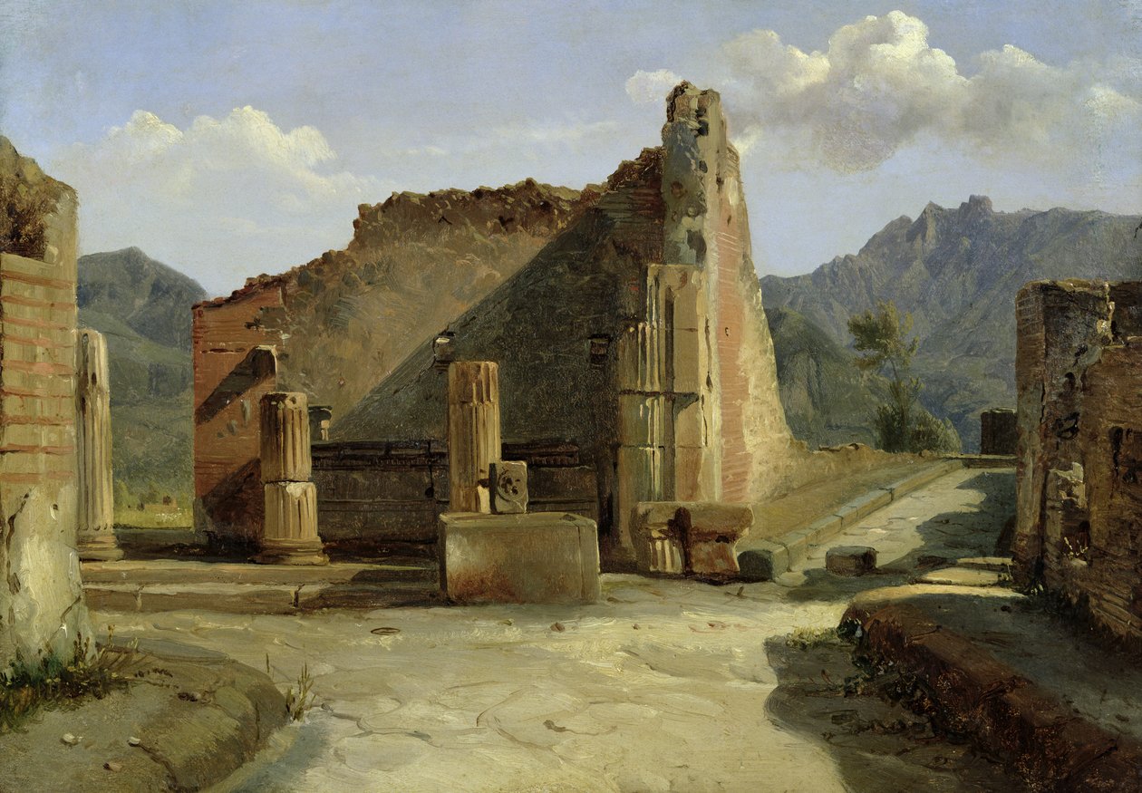 Forumet i Pompeji (olja på duk) av Achille Etna Michallon