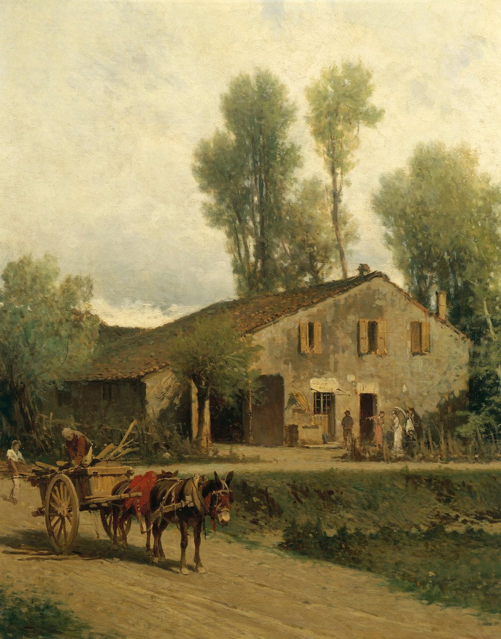 Huset där Giuseppe Verdi föddes (olja på duk) av Achille Formis Befani