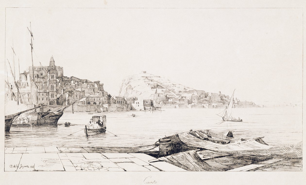 Hamn vid Gaeta av Achille Gigante