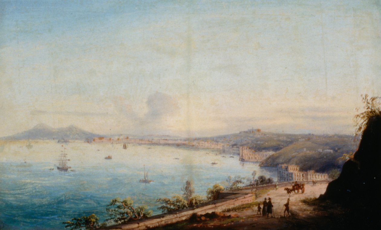 Vägen till Posillipo (olja på duk) av Achille Gigante