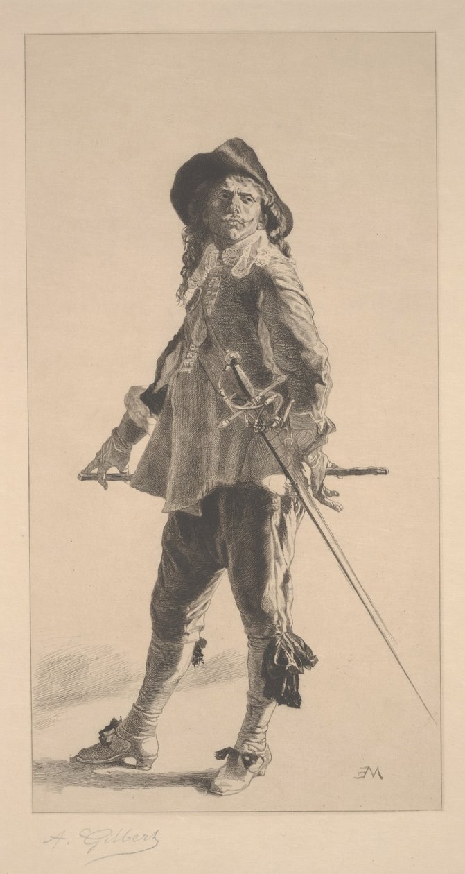 The Duelist, tryck gjord av Jean ?Louis ?Ernest Meissonier av Achille Isidore Gilbert