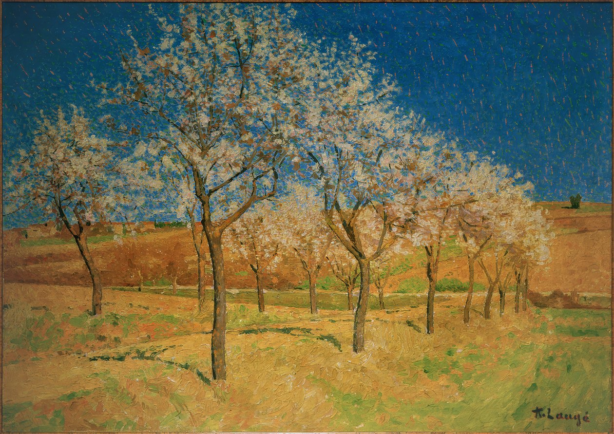 Landskap med blommande träd av Achille Lauge