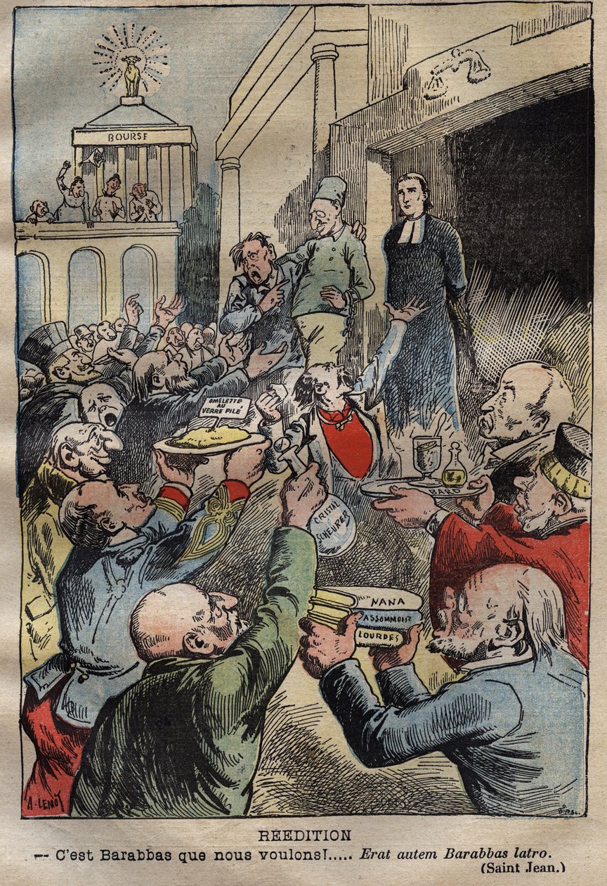 Dreyfus-fodral - Nyutgivning - Barabbas We Want!... Omtryckt Barabbas Latro - Illustration av Achille Lemot (1846-1909) - 