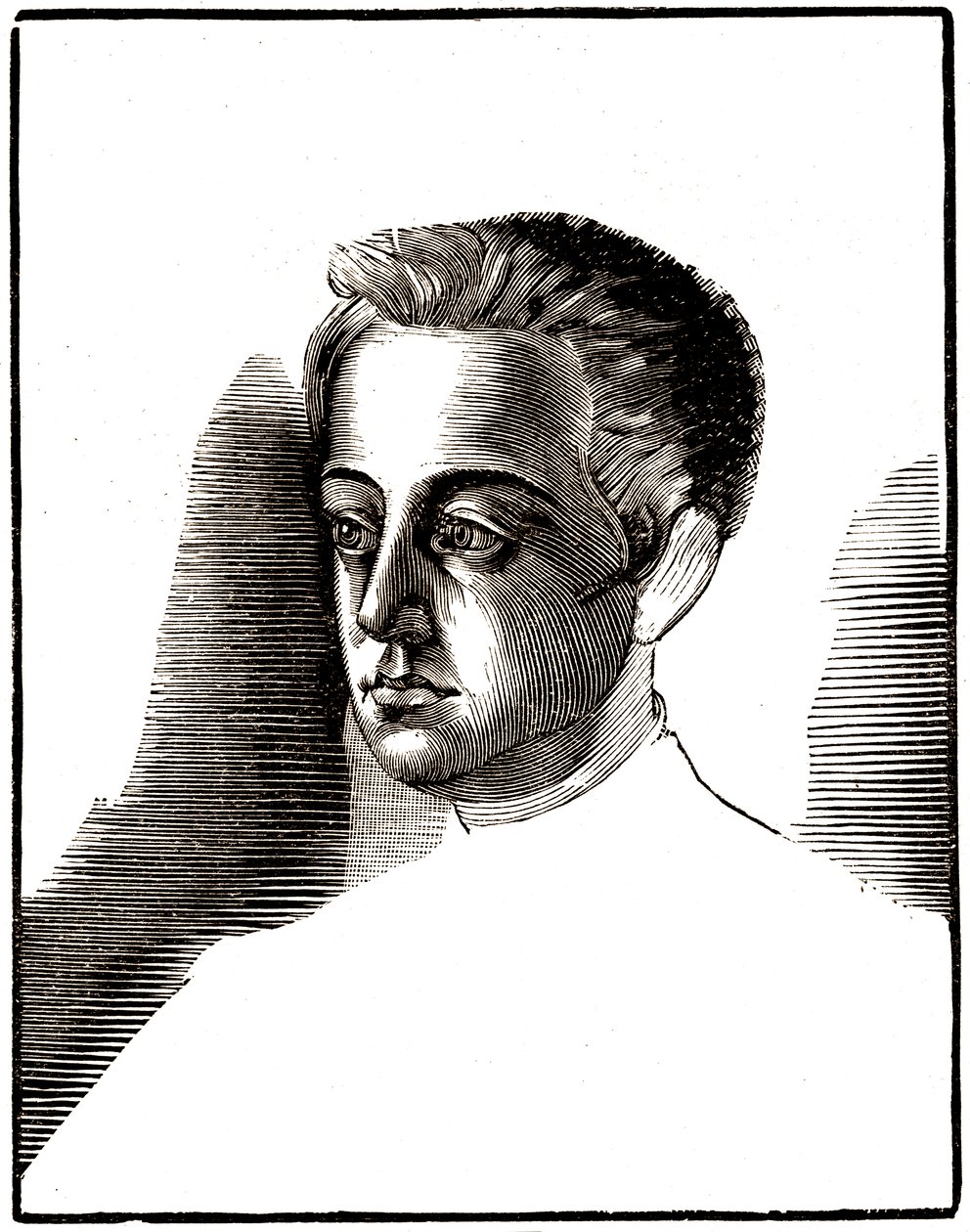Porträtt av Gustave Flaubert, tonåring, ca 1835. 1922 (etsning) av Achille Ouvré