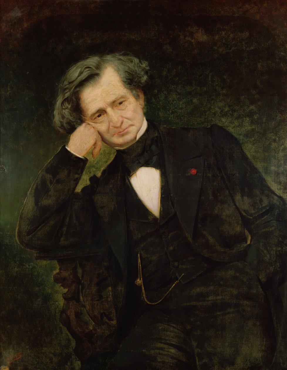 Porträtt av Hector Berlioz (1803-69) av Achille Peretti
