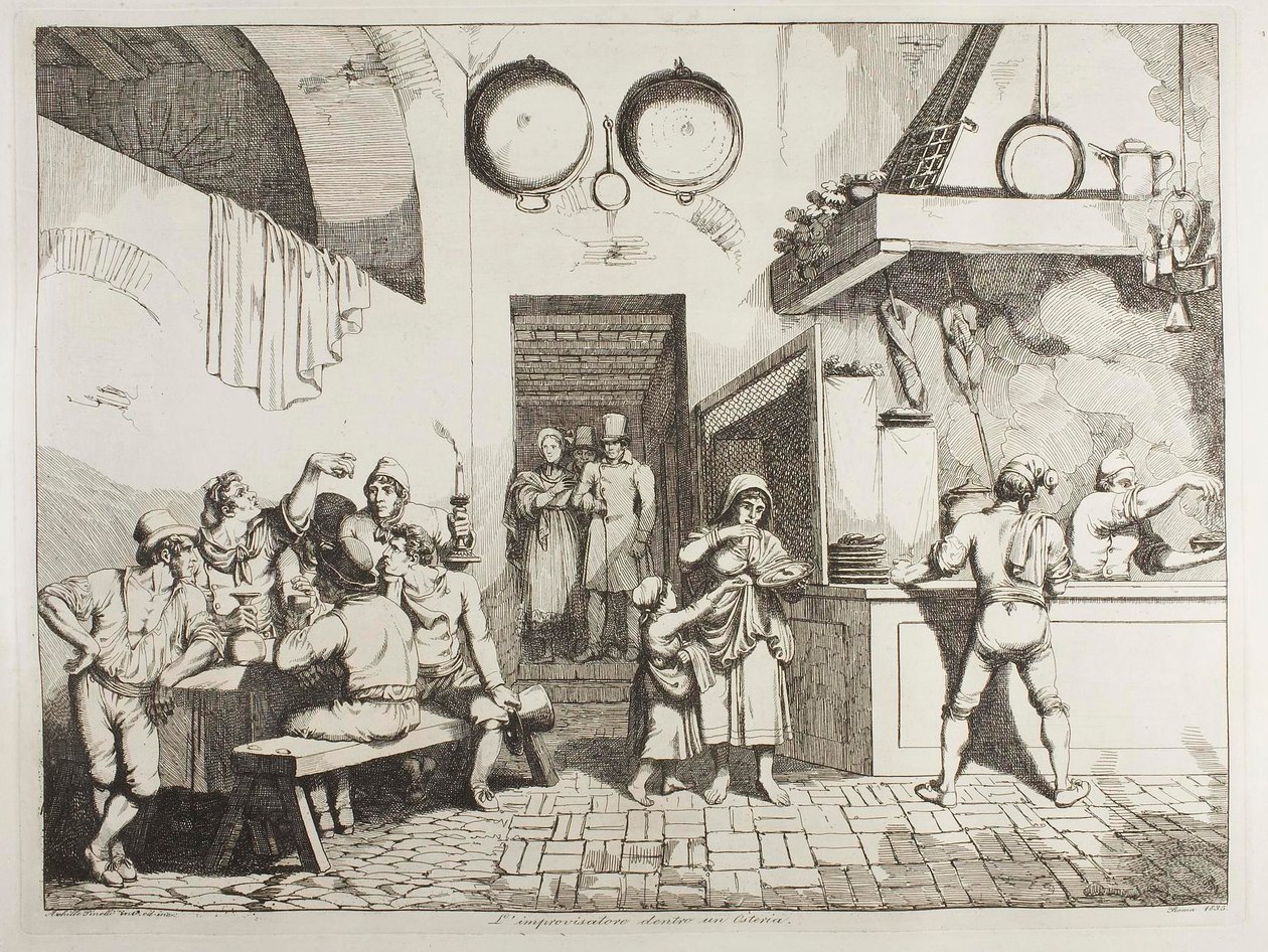 Improvisatören i en osteria av Achille Pinelli
