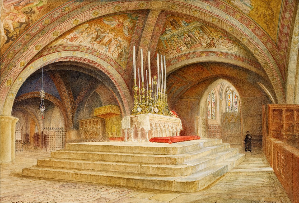 Högaltare över Franciskus av Assisis grav, 1909 (wc på papper) av Ada Hunter