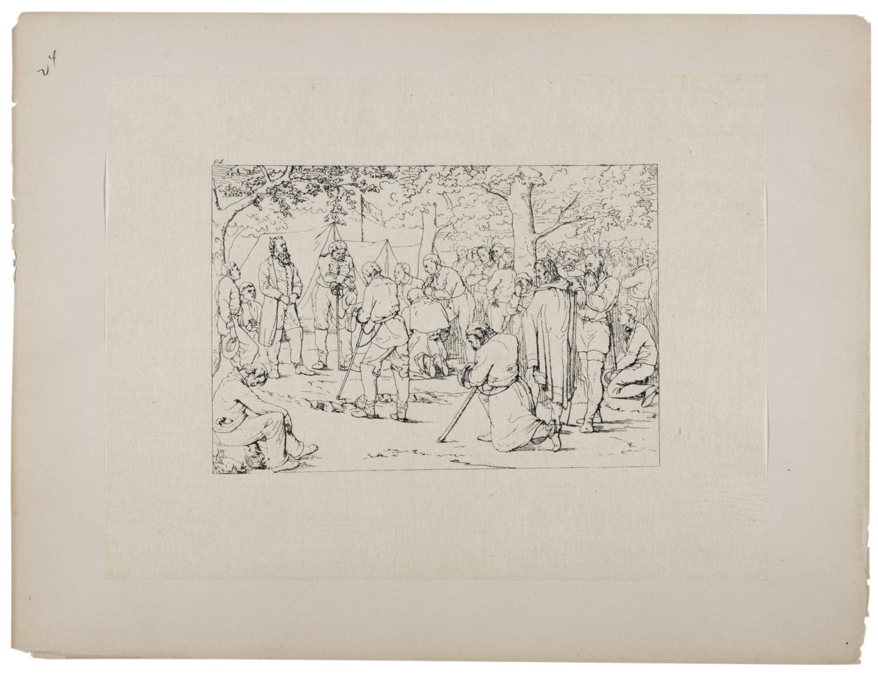 Bön i Stonewall Jacksons tält, ca 1880-90 av Adalbert John Volck