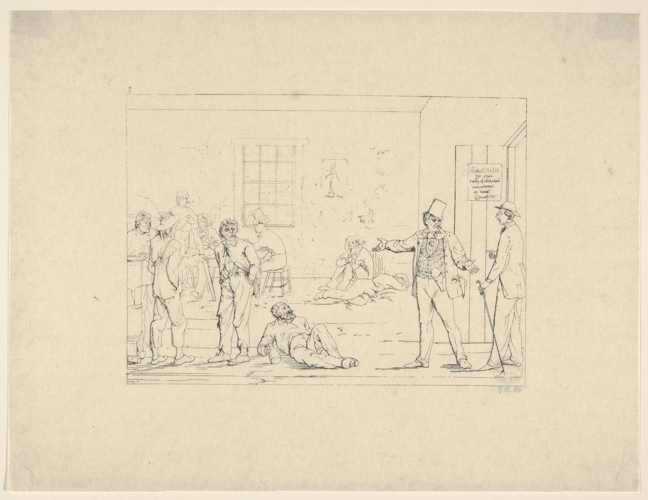 Att köpa en ersättare i norr under kriget från Confederate War Etchings, 1861-63. av Adalbert John Volck