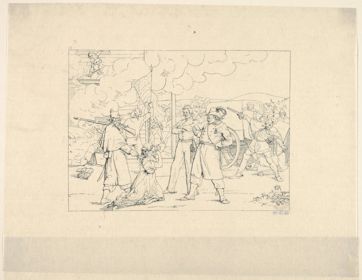 Valiant Men Dat Fite Mit Siegel från Confederate War Etchings, 1861-63. av Adalbert John Volck
