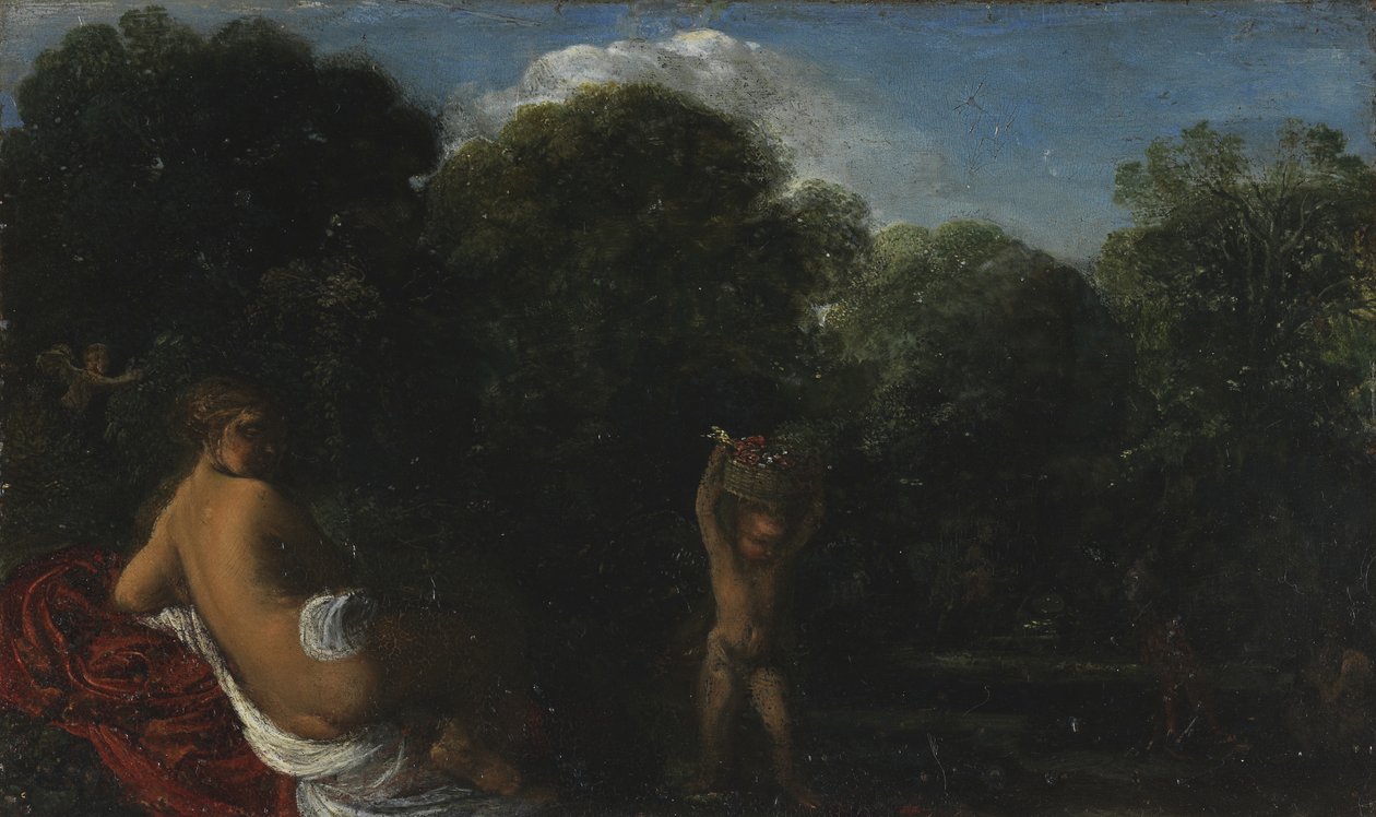 Venus och Amor, 1600-05 (olja på koppar) av Adam Elsheimer