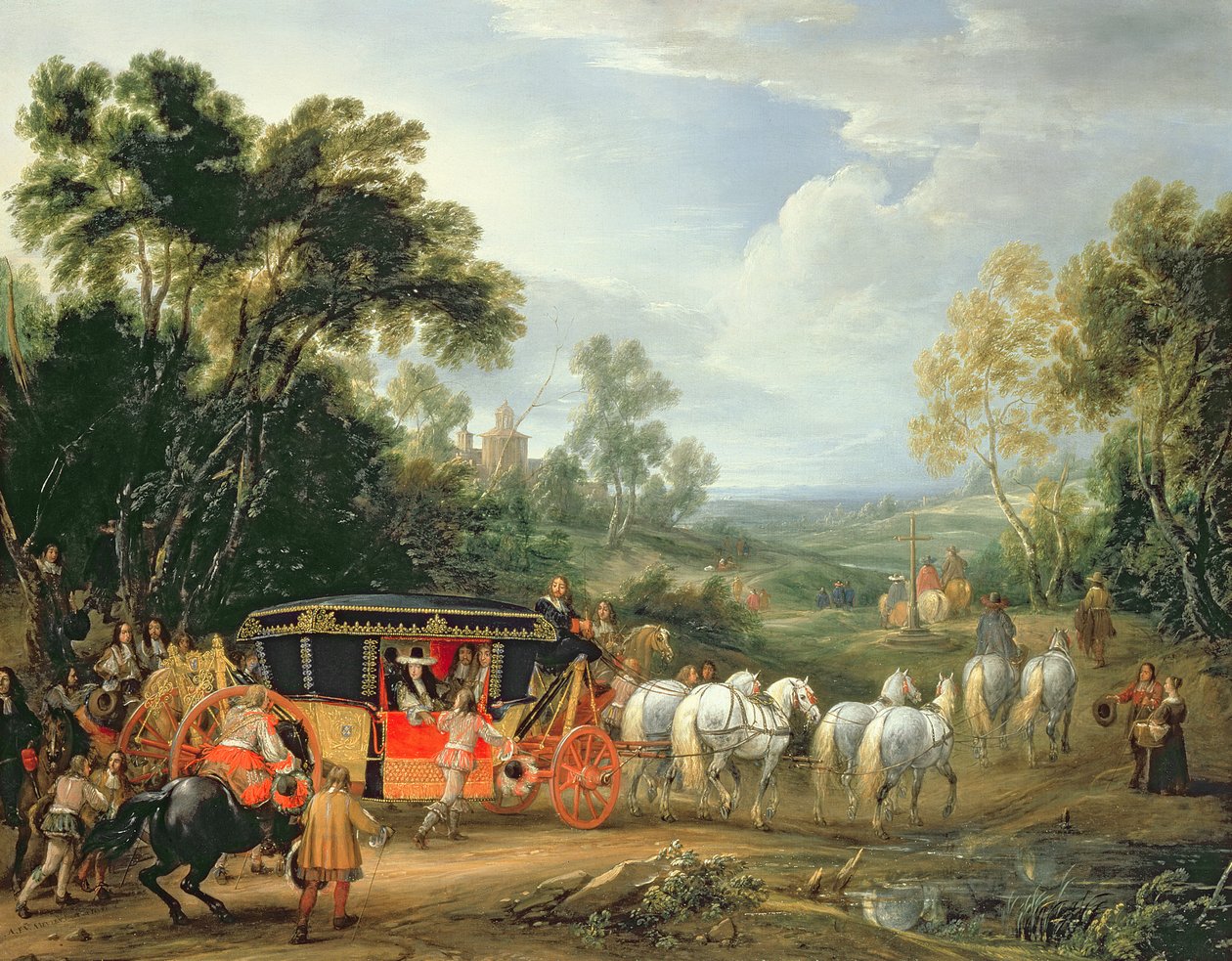 Ludvig XIV (1638-1715) i sin statsvagn av Adam Frans van der Meulen